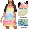 image:imageEkouaer Sleep Shirts for Women Short Sleeve Night Shirts for Sleeping Pullover Nightgown Soft Nightdress SXXXLTie Dye