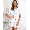 image:imageEkouaer Sleep Shirts for Women Short Sleeve Night Shirts for Sleeping Pullover Nightgown Soft Nightdress SXXXLWhite Blue  Orange Floral