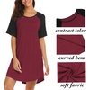 image:imageEkouaer Sleep Shirts for Women Short Sleeve Night Shirts for Sleeping Pullover Nightgown Soft Nightdress SXXXLWine Red2