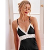 image:imageEkouaer Sleepwear Womens Chemise Nightgown Full Slip Lace Lounge DressBlack