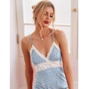 image:imageEkouaer Sleepwear Womens Chemise Nightgown Full Slip Lace Lounge DressBlue Flower