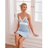 image:imageEkouaer Sleepwear Womens Chemise Nightgown Full Slip Lace Lounge DressBlue Flower