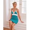 image:imageEkouaer Sleepwear Womens Chemise Nightgown Full Slip Lace Lounge DressBlue Green