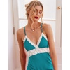 image:imageEkouaer Sleepwear Womens Chemise Nightgown Full Slip Lace Lounge DressBlue Green