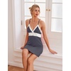 image:imageEkouaer Sleepwear Womens Chemise Nightgown Full Slip Lace Lounge DressGrey