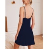 image:imageEkouaer Sleepwear Womens Chemise Nightgown Full Slip Lace Lounge DressNavy