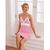 image:imageEkouaer Sleepwear Womens Chemise Nightgown Full Slip Lace Lounge DressPink