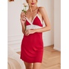 image:imageEkouaer Sleepwear Womens Chemise Nightgown Full Slip Lace Lounge DressRed