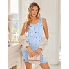 image:imageEkouaer Tank Nightgowns for Women 2 Pack Sexy Night Gown Sleeveless Sleepwear Soft Sleep Dress Button SleepshirtBlackblue Moon