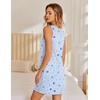 image:imageEkouaer Tank Nightgowns for Women 2 Pack Sexy Night Gown Sleeveless Sleepwear Soft Sleep Dress Button SleepshirtBlackblue Moon