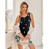image:imageEkouaer Tank Nightgowns for Women 2 Pack Sexy Night Gown Sleeveless Sleepwear Soft Sleep Dress Button SleepshirtBlackfloral Black