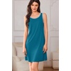 image:imageEkouaer Tank Nightgowns for Women Sleeveless Sleep Dress Crew Neck Sleep Shirt Comfy Pajama DressAblue Green