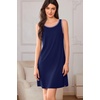 image:imageEkouaer Tank Nightgowns for Women Sleeveless Sleep Dress Crew Neck Sleep Shirt Comfy Pajama DressAnavy Blue