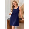 image:imageEkouaer Tank Nightgowns for Women Sleeveless Sleep Dress Crew Neck Sleep Shirt Comfy Pajama DressAnavy Blue