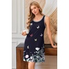 image:imageEkouaer Tank Nightgowns for Women Sleeveless Sleep Dress Crew Neck Sleep Shirt Comfy Pajama DressBlack Butterfly Gradient