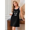 image:imageEkouaer Tank Nightgowns for Women Sleeveless Sleep Dress Crew Neck Sleep Shirt Comfy Pajama DressBlack Sleep
