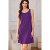 image:imageEkouaer Tank Nightgowns for Women Sleeveless Sleep Dress Crew Neck Sleep Shirt Comfy Pajama DressDeep Purple
