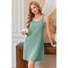 image:imageEkouaer Tank Nightgowns for Women Sleeveless Sleep Dress Crew Neck Sleep Shirt Comfy Pajama DressGray Green