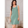 image:imageEkouaer Tank Nightgowns for Women Sleeveless Sleep Dress Crew Neck Sleep Shirt Comfy Pajama DressGray Green