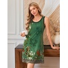 image:imageEkouaer Tank Nightgowns for Women Sleeveless Sleep Dress Crew Neck Sleep Shirt Comfy Pajama DressGreen Ethnic Style