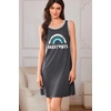 image:imageEkouaer Tank Nightgowns for Women Sleeveless Sleep Dress Crew Neck Sleep Shirt Comfy Pajama DressGrey Rainbow