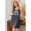 image:imageEkouaer Tank Nightgowns for Women Sleeveless Sleep Dress Crew Neck Sleep Shirt Comfy Pajama DressGrey Rainbow