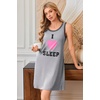 image:imageEkouaer Tank Nightgowns for Women Sleeveless Sleep Dress Crew Neck Sleep Shirt Comfy Pajama DressLight Gray Sleep