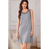 image:imageEkouaer Tank Nightgowns for Women Sleeveless Sleep Dress Crew Neck Sleep Shirt Comfy Pajama DressLight Grey