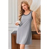 image:imageEkouaer Tank Nightgowns for Women Sleeveless Sleep Dress Crew Neck Sleep Shirt Comfy Pajama DressLight Grey