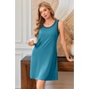 image:imageEkouaer Tank Nightgowns for Women Sleeveless Sleep Dress Crew Neck Sleep Shirt Comfy Pajama DressPeacock Blue