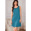 image:imageEkouaer Tank Nightgowns for Women Sleeveless Sleep Dress Crew Neck Sleep Shirt Comfy Pajama DressPeacock Blue
