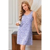 image:imageEkouaer Tank Nightgowns for Women Sleeveless Sleep Dress Crew Neck Sleep Shirt Comfy Pajama DressPurple Flowers