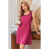 image:imageEkouaer Tank Nightgowns for Women Sleeveless Sleep Dress Crew Neck Sleep Shirt Comfy Pajama DressRose Pink