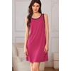 image:imageEkouaer Tank Nightgowns for Women Sleeveless Sleep Dress Crew Neck Sleep Shirt Comfy Pajama DressRose Pink