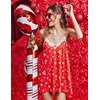 image:imageEkouaer Women Lace Nightgown Sexy Spaghetti Strap Cami Sleeveless Chemise Sleepwear Sleep DressChristmas Print