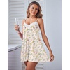 image:imageEkouaer Women Lace Nightgown Sexy Spaghetti Strap Cami Sleeveless Chemise Sleepwear Sleep DressLight Yellow and Flower