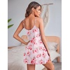 image:imageEkouaer Women Lace Nightgown Sexy Spaghetti Strap Cami Sleeveless Chemise Sleepwear Sleep DressPink Flower
