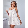 image:imageEkouaer Women Lace Nightgown Sexy Spaghetti Strap Cami Sleeveless Chemise Sleepwear Sleep DressWhite and Flower