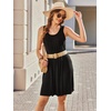 image:imageEkouaer Women Nightgown with Pockets Sleep Shirts Sleeveless Sleepwear Pleated Front Nightshirt Round Neck NightdressBlack