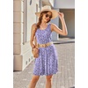 image:imageEkouaer Women Nightgown with Pockets Sleep Shirts Sleeveless Sleepwear Pleated Front Nightshirt Round Neck NightdressBlue Dot