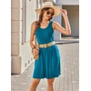 image:imageEkouaer Women Nightgown with Pockets Sleep Shirts Sleeveless Sleepwear Pleated Front Nightshirt Round Neck NightdressBlue Green