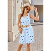 image:imageEkouaer Women Nightgown with Pockets Sleep Shirts Sleeveless Sleepwear Pleated Front Nightshirt Round Neck NightdressBlue Moon Star