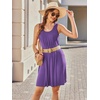 image:imageEkouaer Women Nightgown with Pockets Sleep Shirts Sleeveless Sleepwear Pleated Front Nightshirt Round Neck NightdressDark Lavender