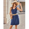 image:imageEkouaer Women Nightgown with Pockets Sleep Shirts Sleeveless Sleepwear Pleated Front Nightshirt Round Neck NightdressPeacock Blue