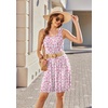 image:imageEkouaer Women Nightgown with Pockets Sleep Shirts Sleeveless Sleepwear Pleated Front Nightshirt Round Neck NightdressPink Flower