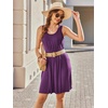 image:imageEkouaer Women Nightgown with Pockets Sleep Shirts Sleeveless Sleepwear Pleated Front Nightshirt Round Neck NightdressWineberry