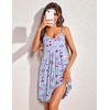 image:imageEkouaer Women Nightgowns Sleeveless Sleepwear Spaghetti Strap Racerback Pajama Dress NightshirtFlag Blue
