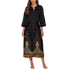 image:imageEkouaer Women Zipper Robe 34 Sleeves Loungewear Dress Full Length Sleepwear Pockets Housecoat Nightgown Long BathrobeBlack Feather