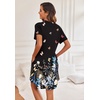 image:imageEkouaer Womens Button Down Nightgown Short Sleeve Sleepshirt V Neck Night Shirt Soft Pajamas Dress with PocketsBlack Butterfly