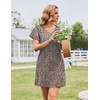 image:imageEkouaer Womens Cotton Nightgowns Soft Short Sleeve Sleep Shirts Printed Night Shirts Night DressLeopard